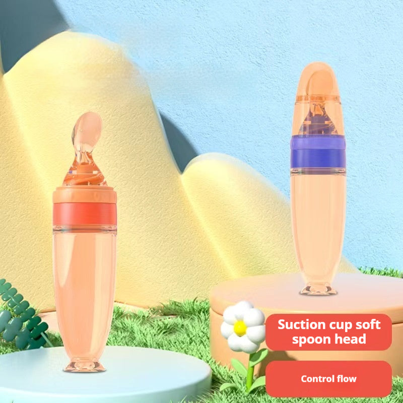 Silica Gel Sucker bouteille de pâte de riz Nano Argent bébé