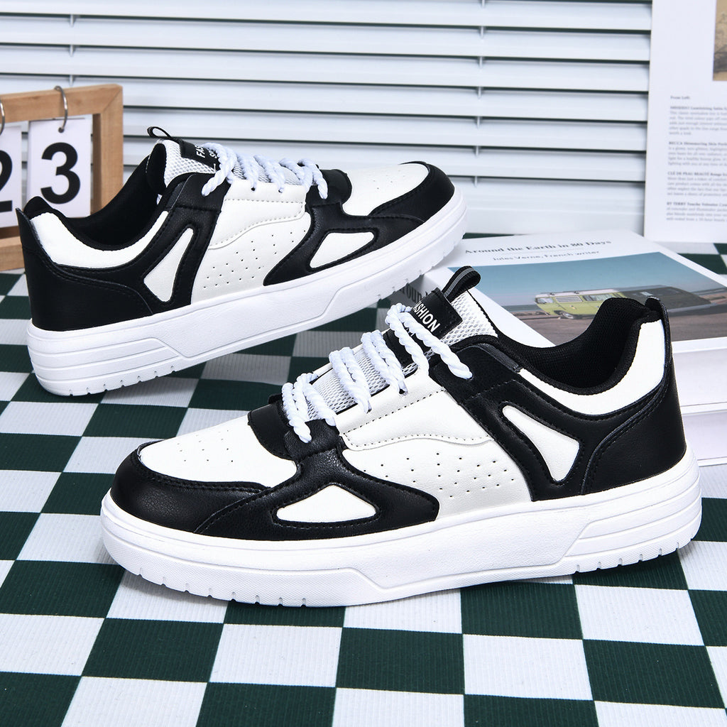 Chaussure classique de skateboard d'étudiants en blanc à bas sommet