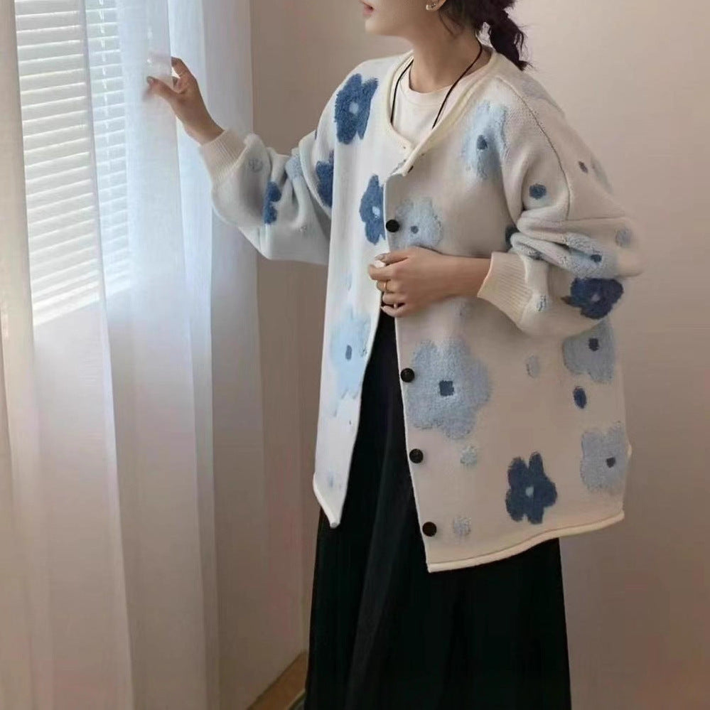Cardigan Retro pour femmes en tricot doux
