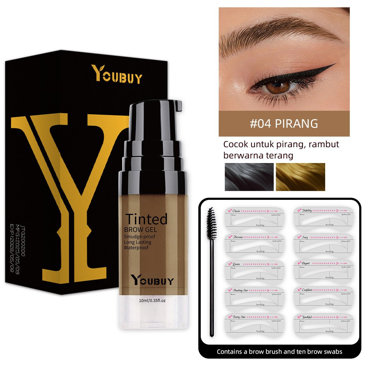 YOUBUY Gel des sourcils brun clair
