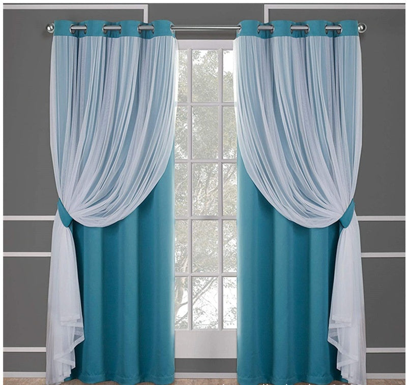 Revêtement double couche de dentelle Rideau