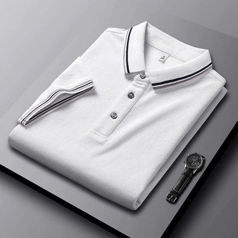 Polo d'affaires à manches courtes homme avec un collier tournant