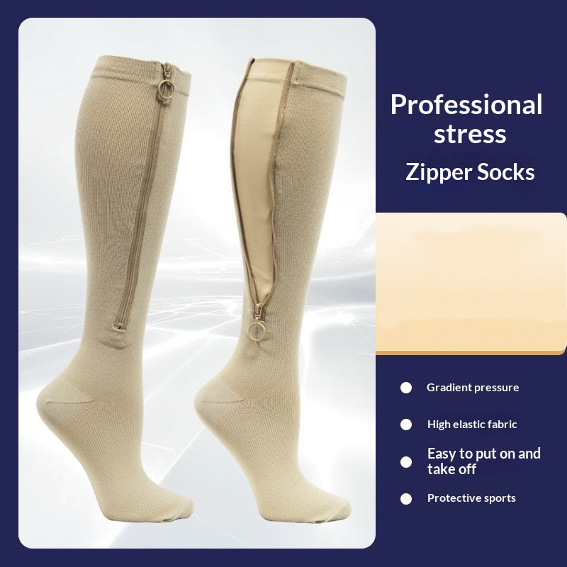 Chaussettes de calf à compression zippée de plus grande taille