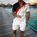 Zipper polo and shorts set