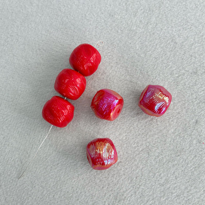 Perles d'espacement à barres acryliques texturées en ligne fine
