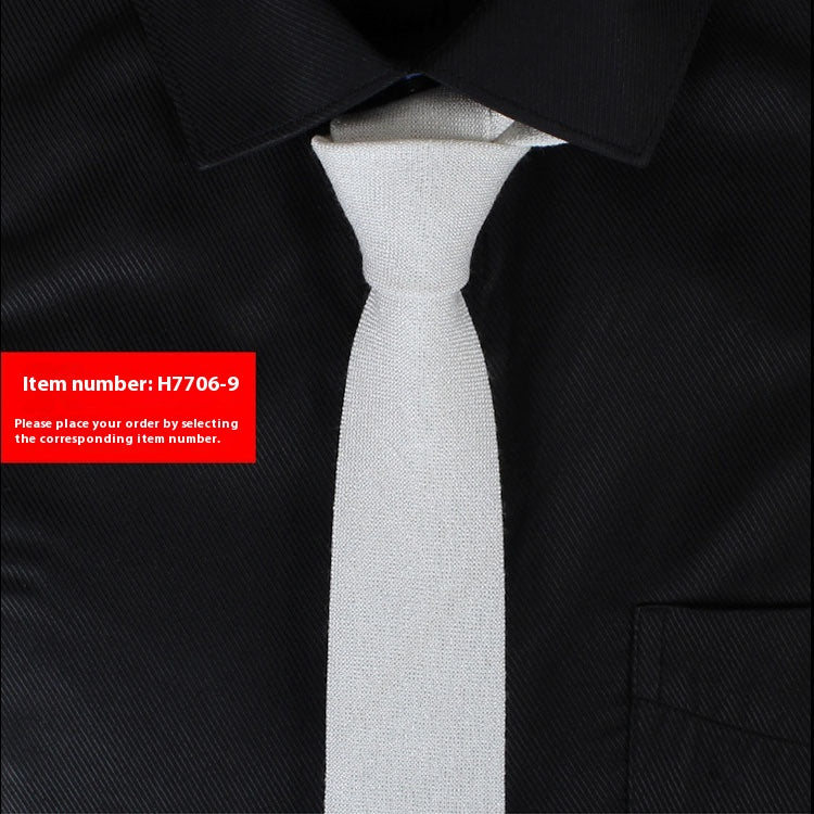 Solide Couleur Coréen Style Narrow Coton Homme 6cm Formel Porter Affaires Casual Mariage Tie