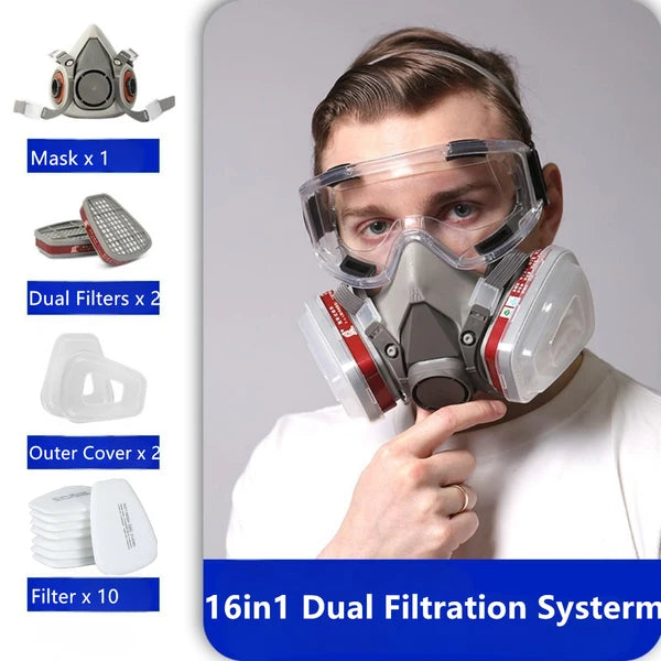 Gesicht Masque Atemschutz Mit Brillen Für Industrie Streichen Spritzen Schweißen