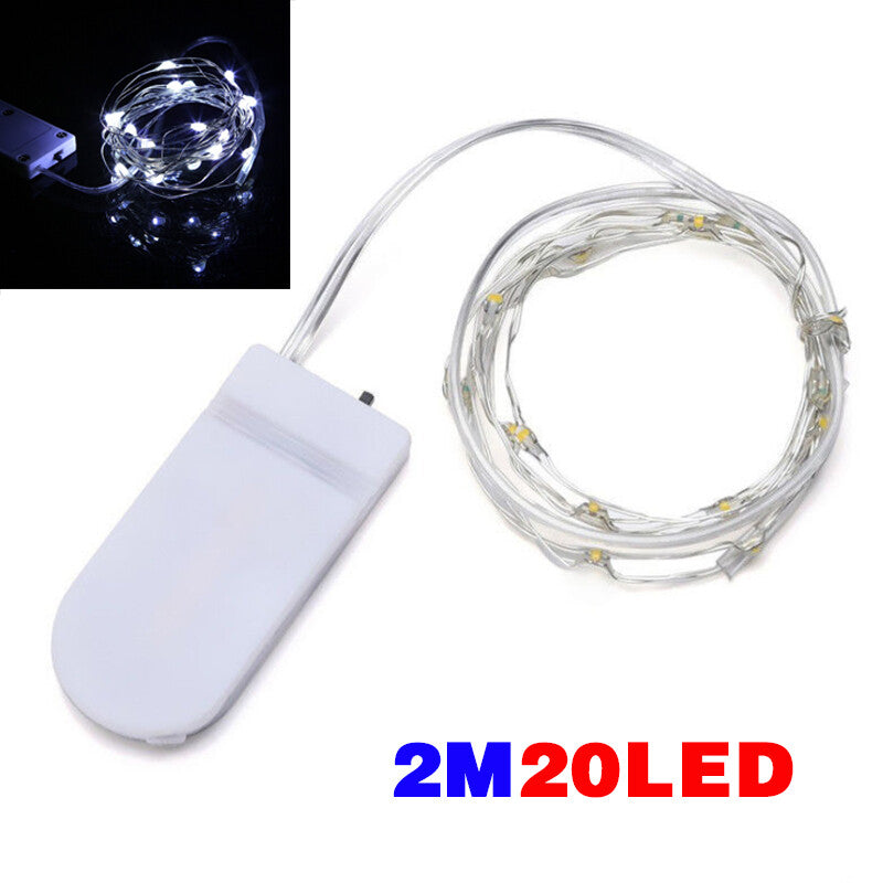 6 Pack 20 LEDs Batterie actionnée Mini LED fil de cuivre Chaîne Fée Lumières Partie 2m