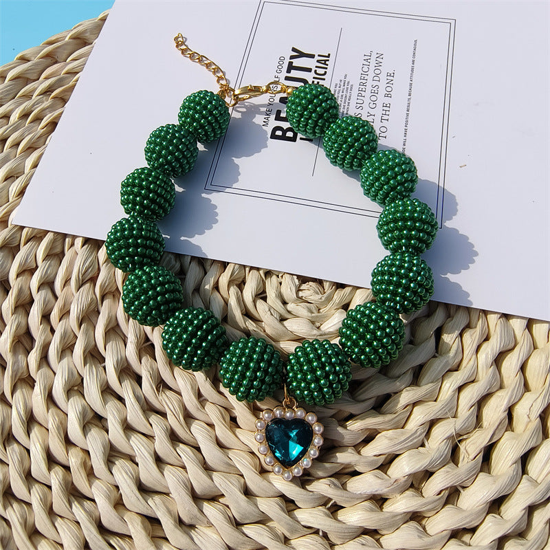 Collier de chien perlé Yangmei-Berry perlé