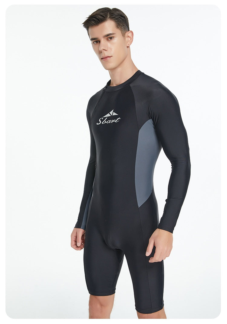 Une pièce de maillot de bain homme Tight Long Sleeve Sun Protection Séchage rapide