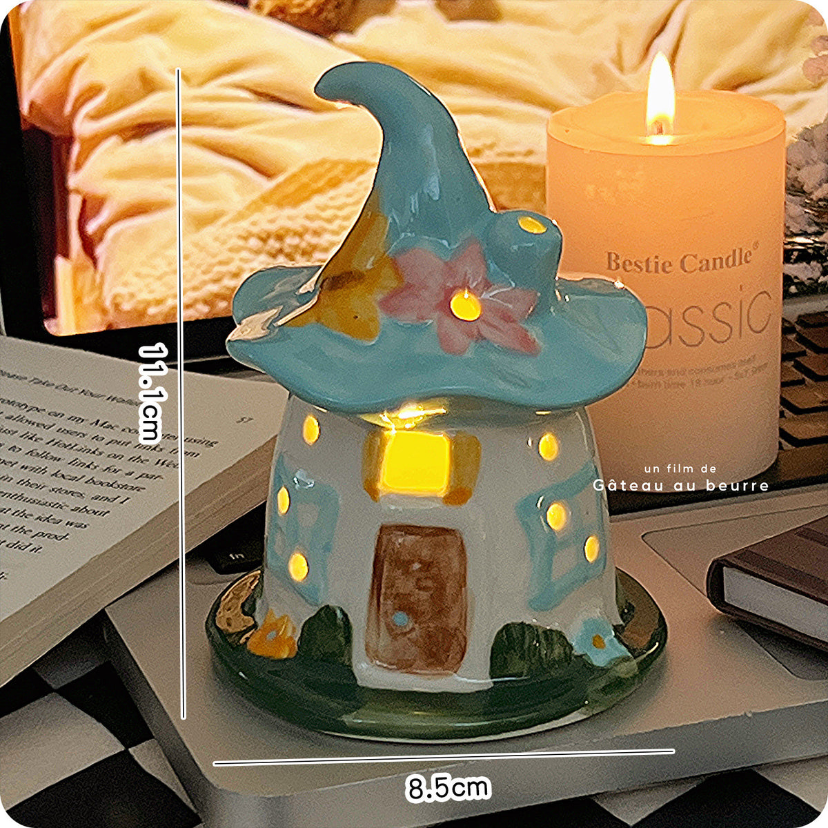 Magic House Night Light Cadeau d'anniversaire pour les femmes Ornement en céramique