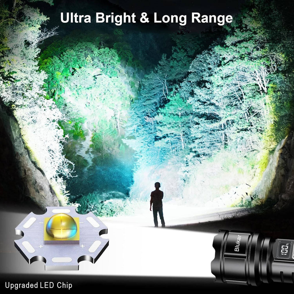 Projecteur portatif rechargeable avec affichage de batterie
