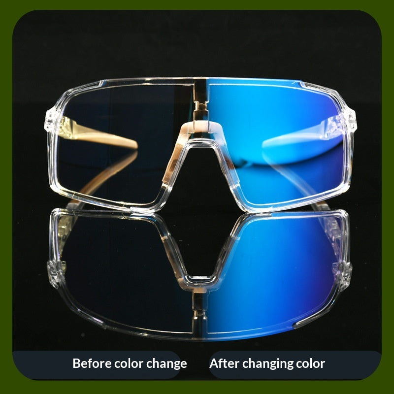 Lunettes de cyclisme européennes et américaines à changement de couleur