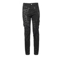 Punk Mecha hommes pantalons Slim-fit pantalons occasionnels avec un look denim lavé