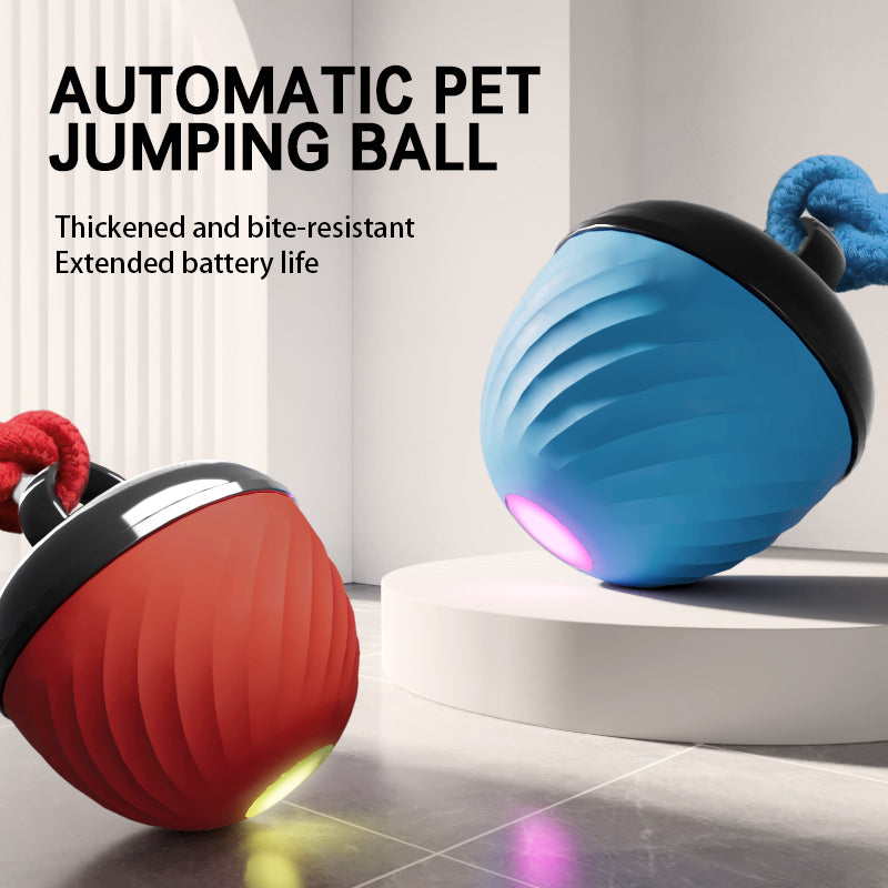 Smart Dog Chat Toy Ball Electronic Interactive Pet Toy Moving Ball Rope USB 3 Modes Automat