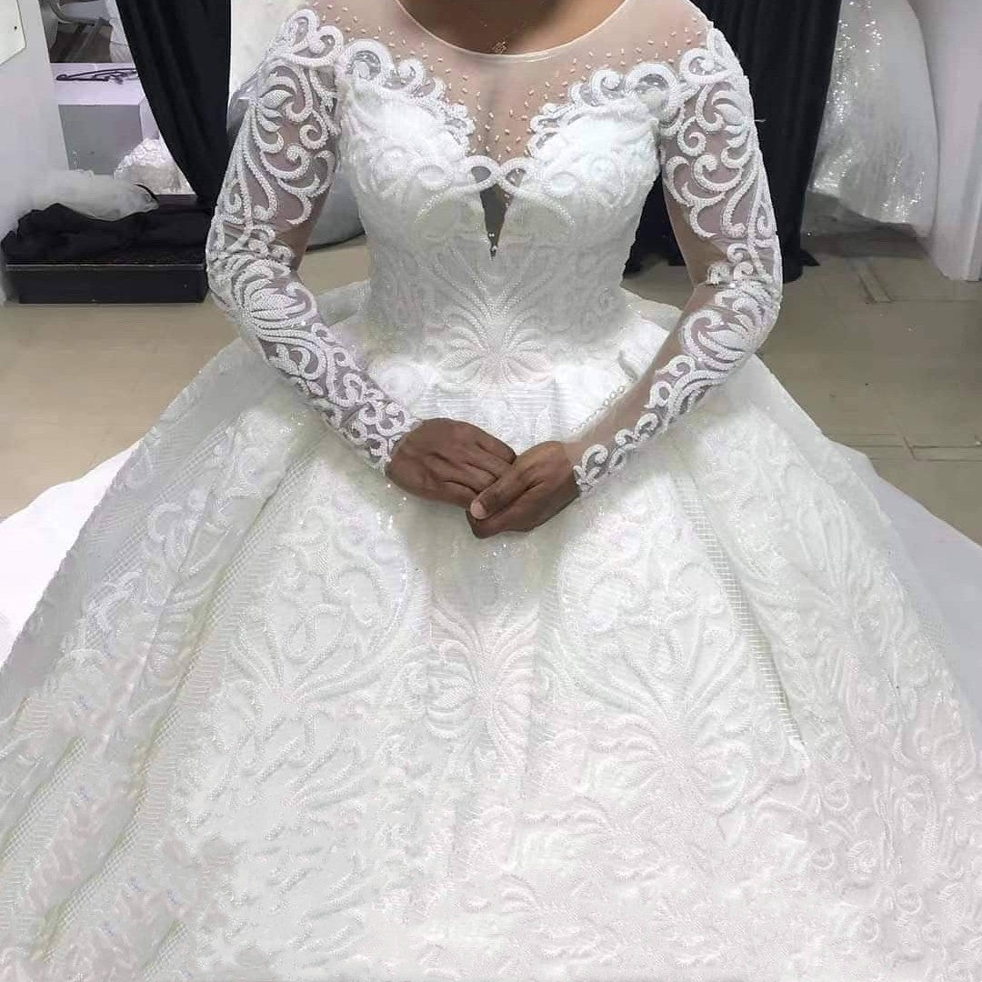 Robe de mariée Ball Gown manches longues Robe de mariée