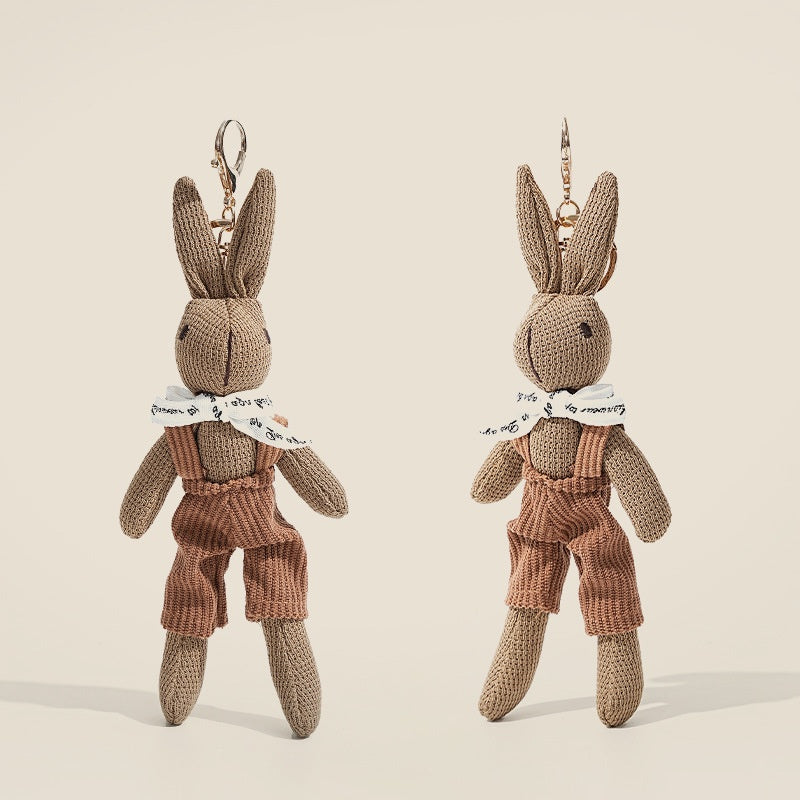 En peluche pendentif Creative Keychain Bow Tie Suspenders Rabbit