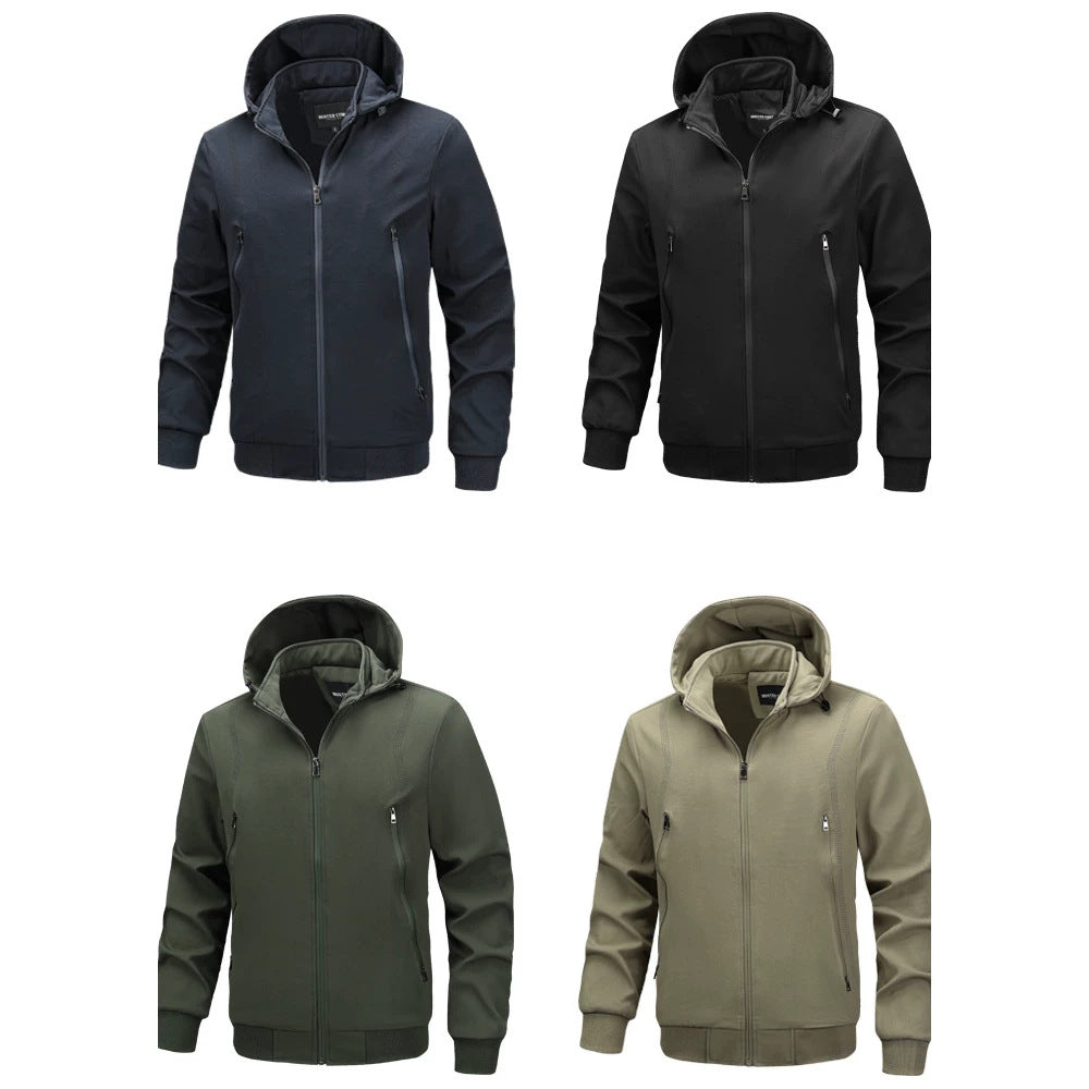 Veste européenne et américaine à capuche mince à capuche pour hommes