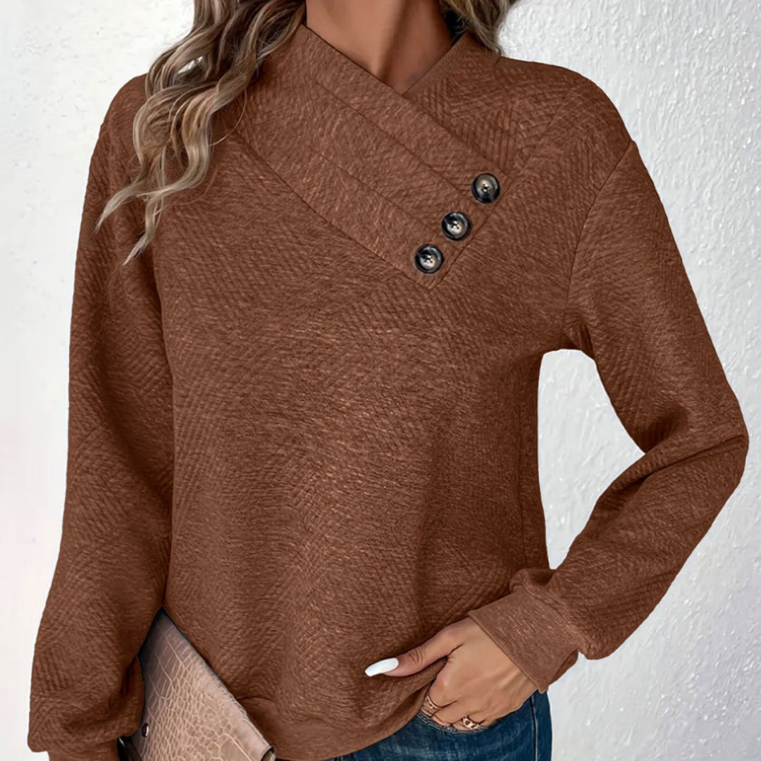 Sweatshirt pull avec un design boutonné et manches longues