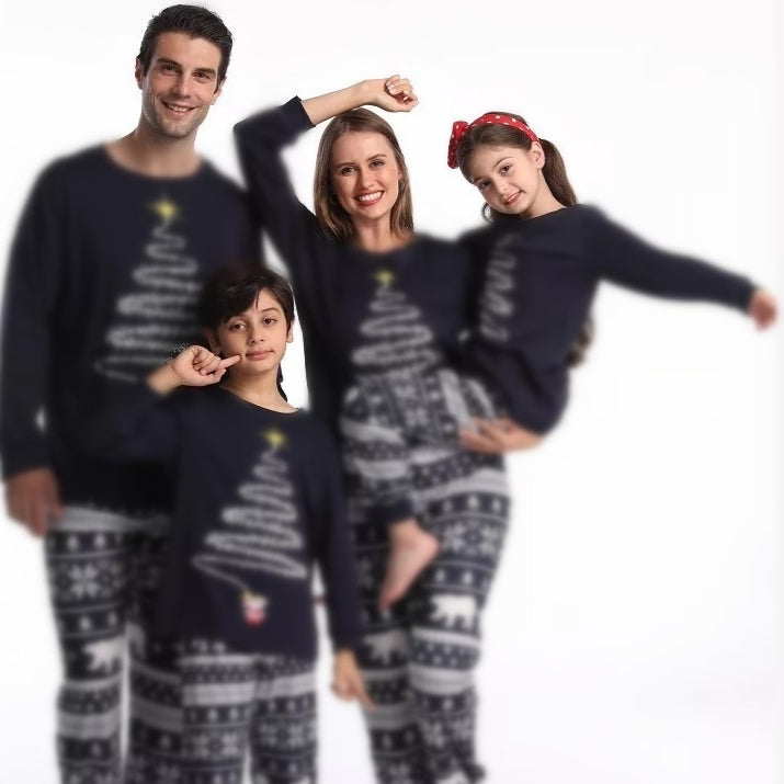 Noël Parent-enfant Porter Pajamas imprimé Vêtements de maison