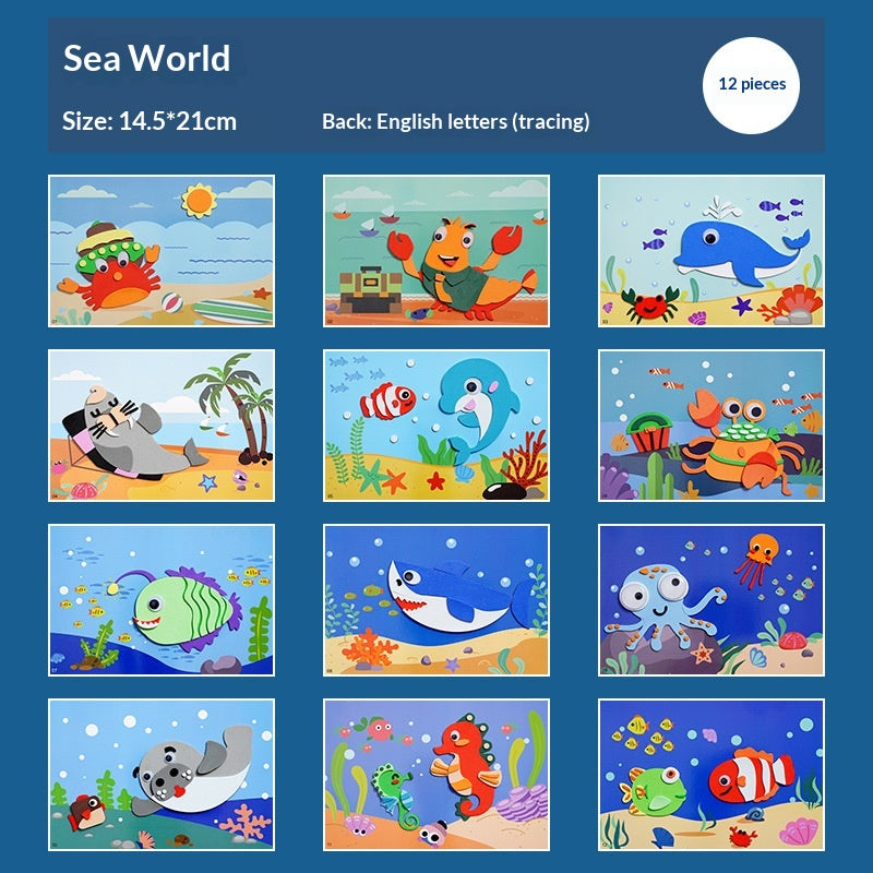 Stickers Maternelle Petit Cadeau 3D Bricolage Jouet éducatif