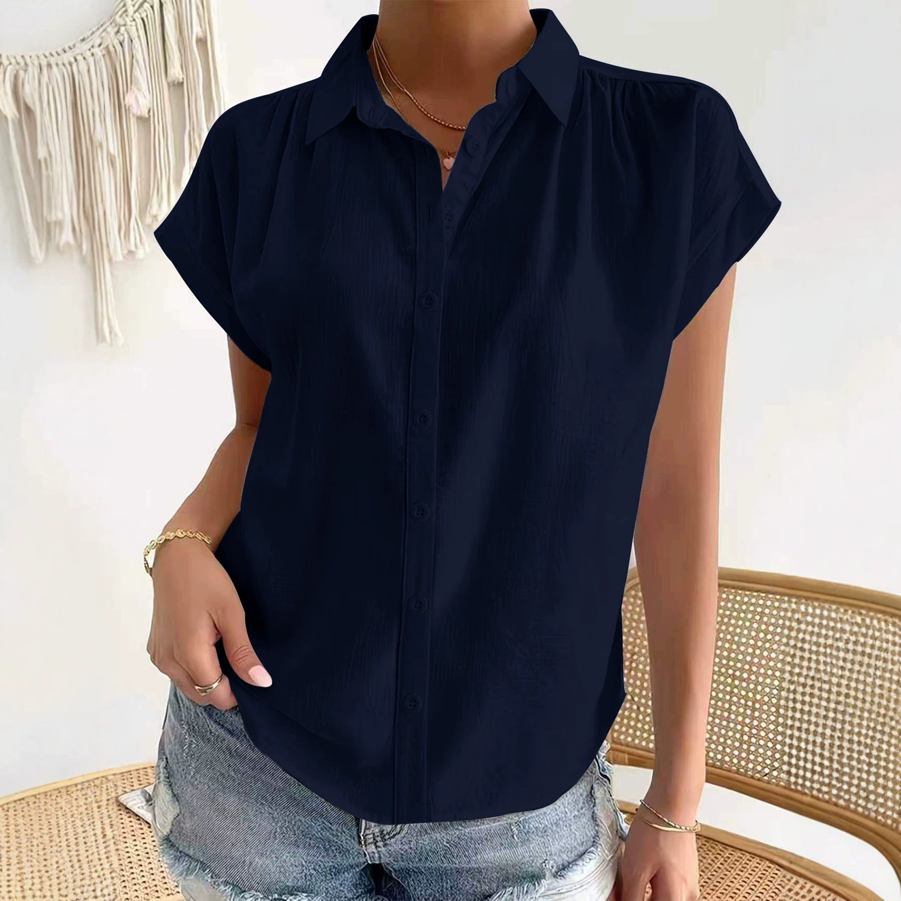 Chemise à manches courtes à manches courtes à manches courtes pour femmes