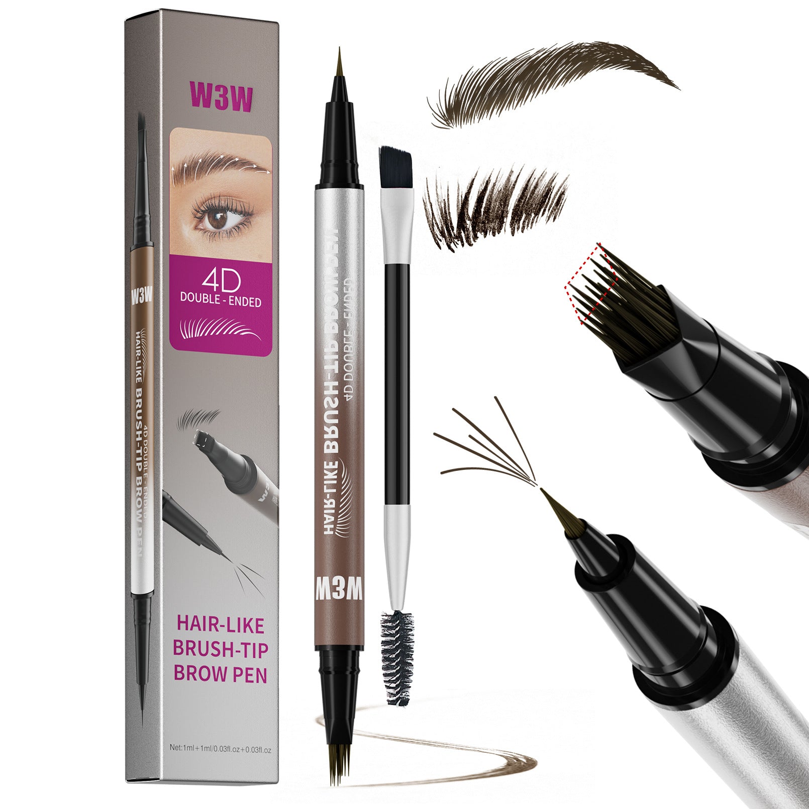 Pinceau à sourcils liquides résistant à la sueur