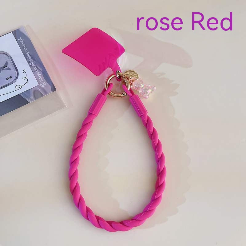 Coque de téléphone Lanyard Convient pour Silicone Split Lanyard Porte-clés Rope Court Téléphone mobile Pe