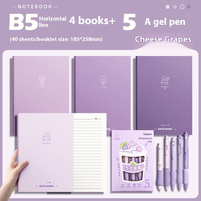 Gradient Color Notebook Student Notepad Home Study Learn Registration Book