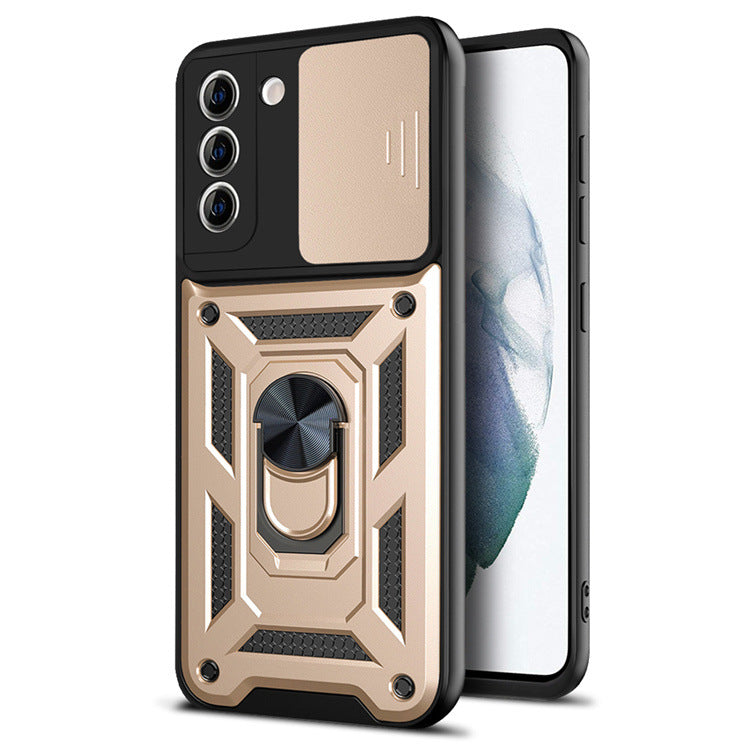 Push Window Protection Cover Bague Magnetic Armour Bracket Mobile Phone Case