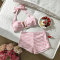 Solide-couleur Sexy Strap Deux-pièces maillot de bain