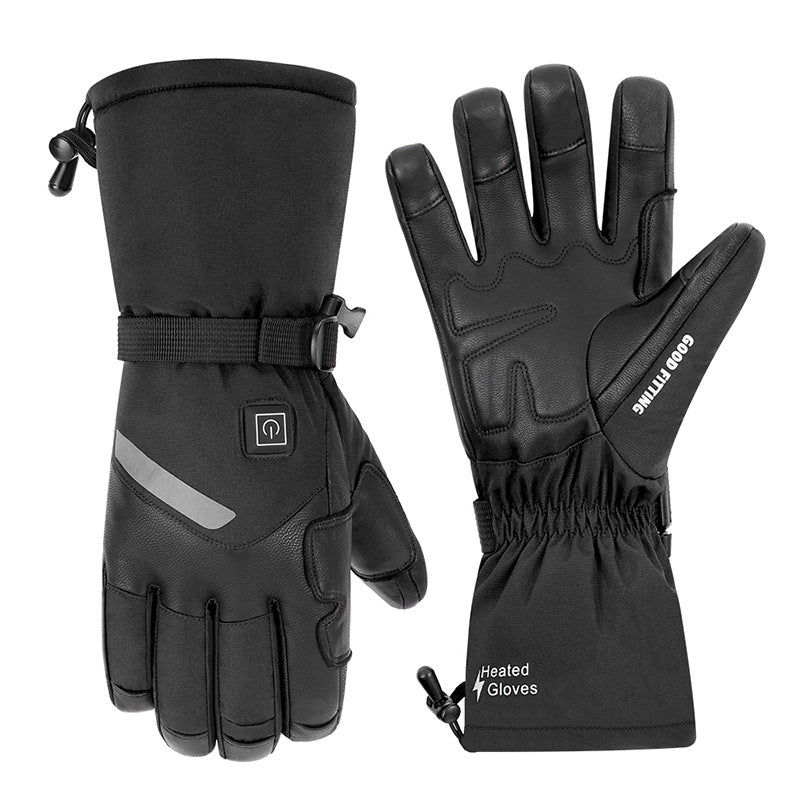 Gants de chauffage électrique en peau de mouton Moto Thermique Smart Touch Écran Ski extérieur