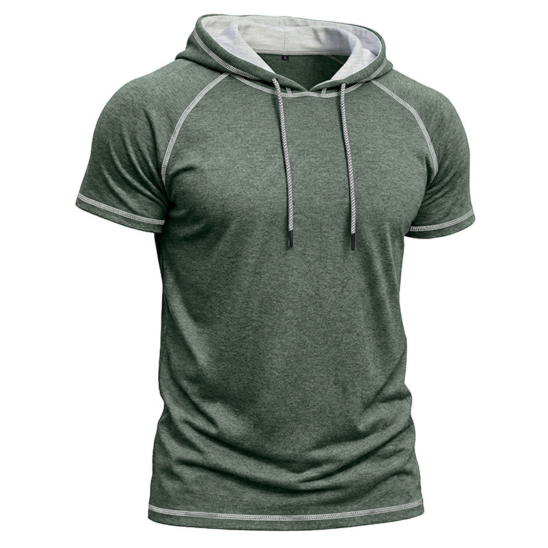 T-shirt à manches courtes à capuche sport pour hommes