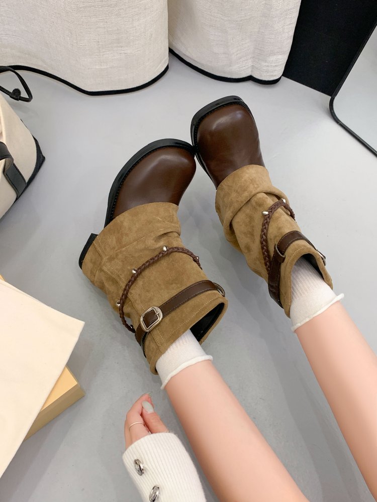 Ceinture de ceinture retro tissée pour femmes Buckle Slouchy Bottes