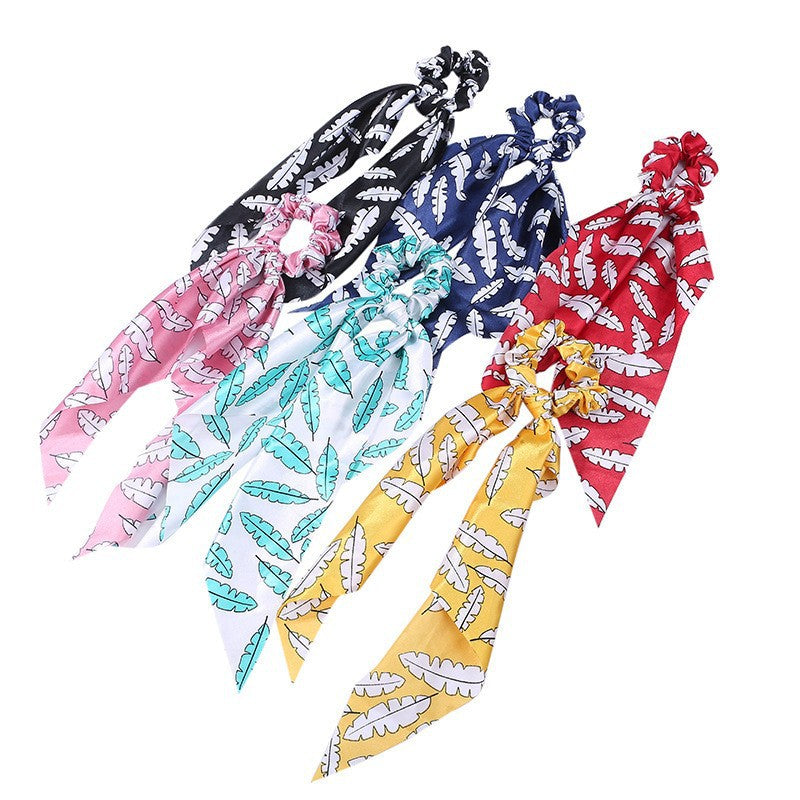 Fashion Long Streamer Imprimé Tissu Tie Accessoire Cheveux Pour Poneytail Tie-up Cheveux Top Cuft