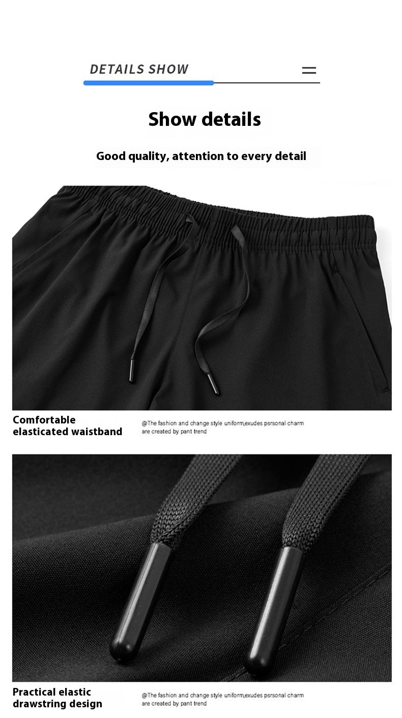 Short de loisirs en soie de glace pour hommes Sports Plus Taille Pantalon de plage