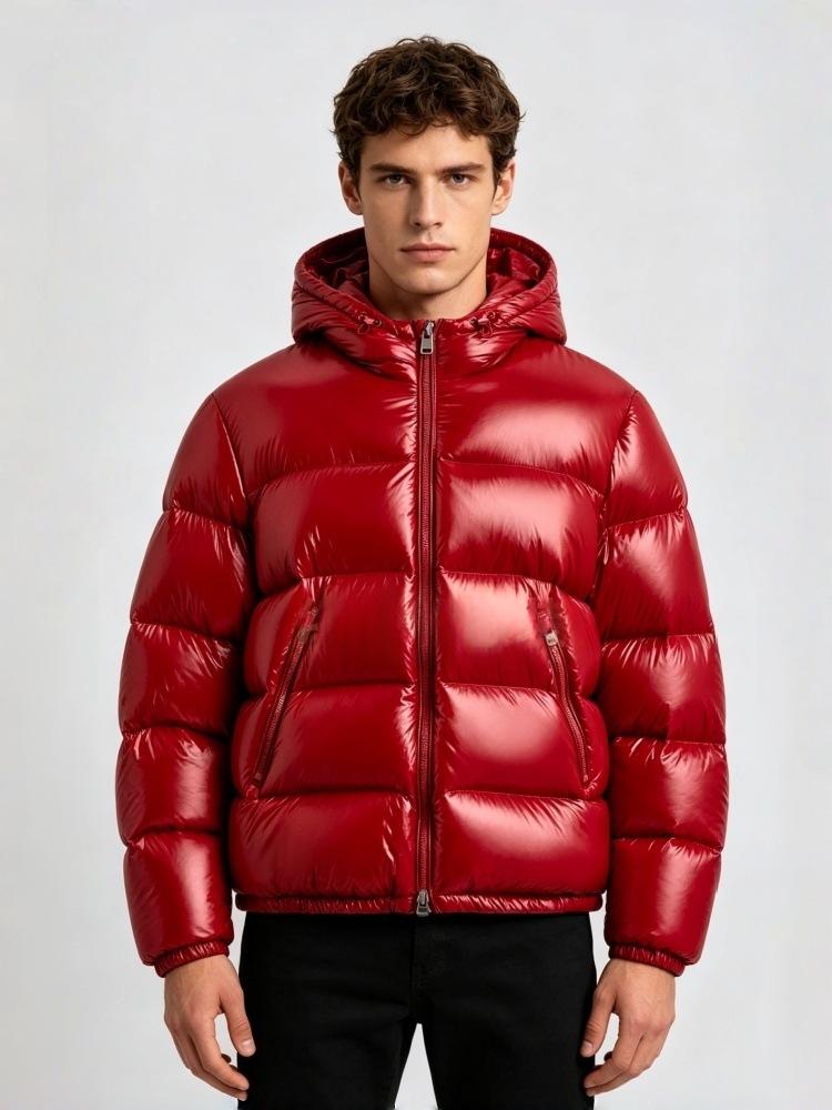 Hommes Coton à capuche Veste rembourrée Casual and Warm European American Style Outerwear