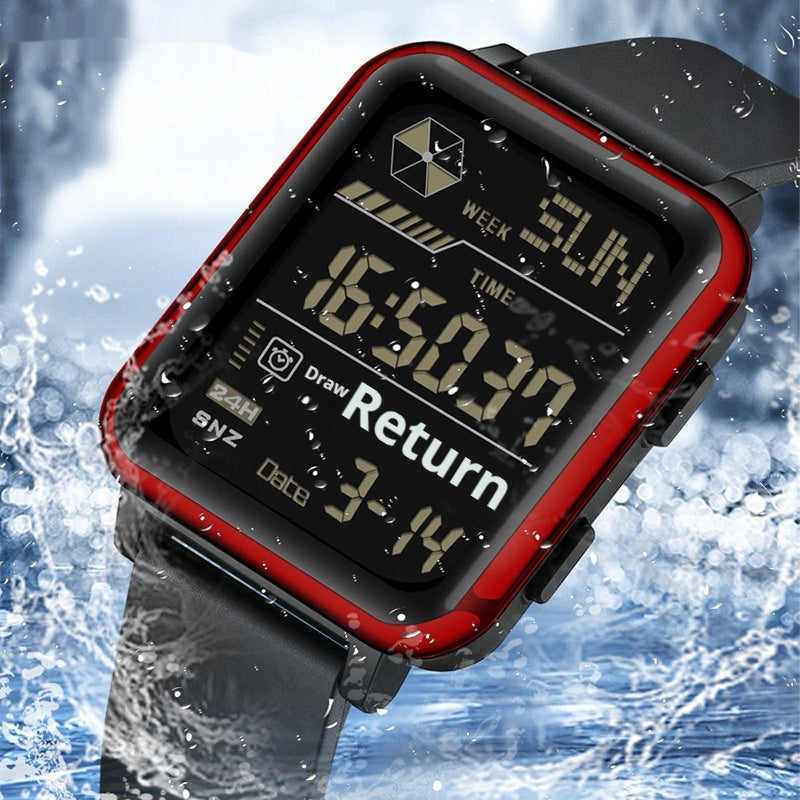 Montre de sport carré multifonctionnelle créative