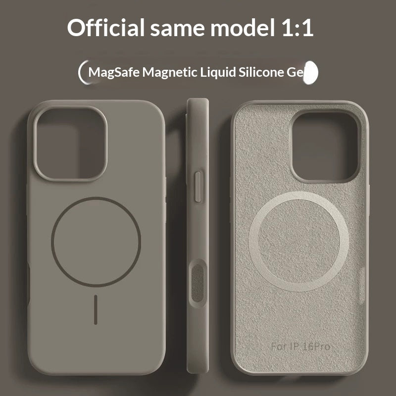 Boîtier de téléphone en silicone liquide avec un aimant de bague mince et un fini de peau