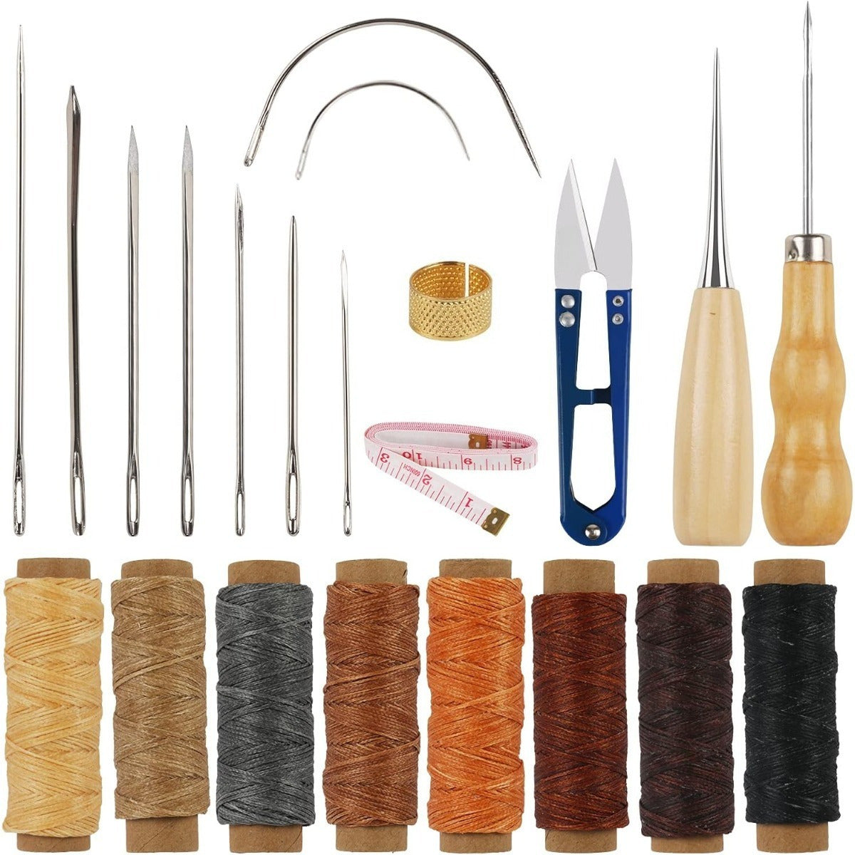Kit de couture en cuir 22 pièces pour l'artisanat en cuir. Le kit de couture en cuir comprend un cuir