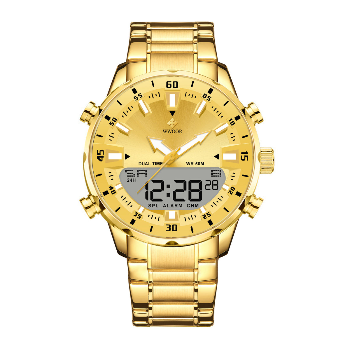 Bracelet en acier Cool et élégant montre homme lumineux