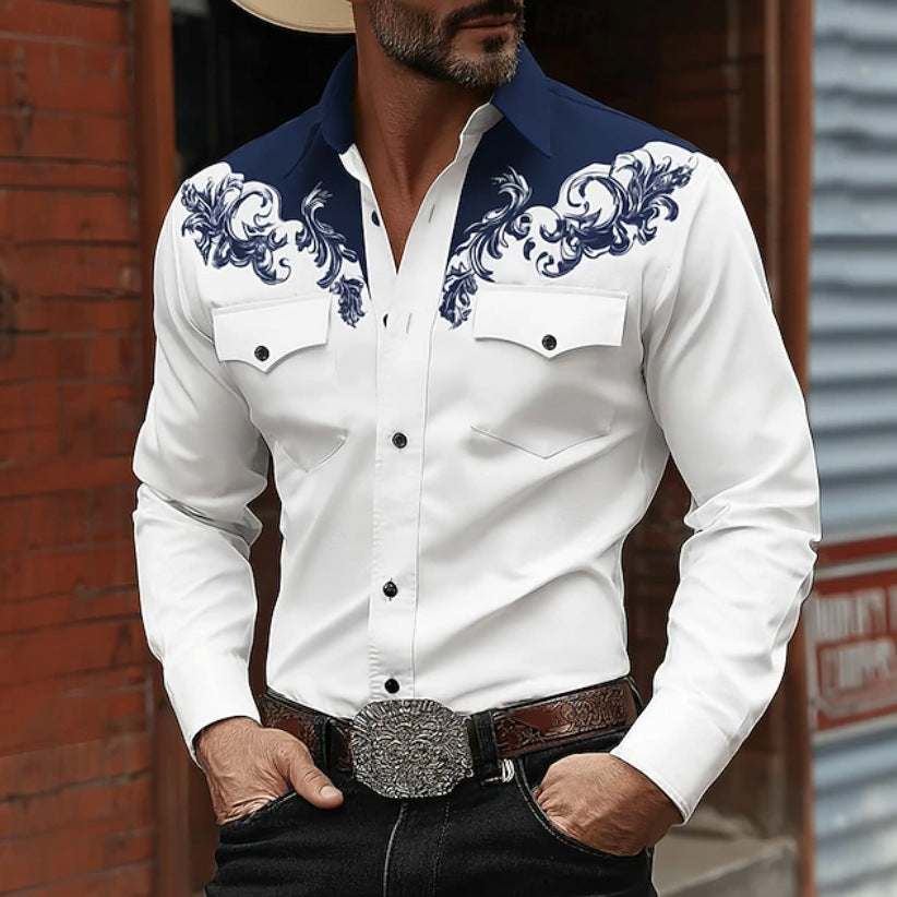 Chemise 3D numérique à manches longues homme
