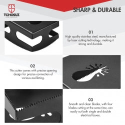 2 Pack carré Slot Cutter Drywall outil oscillant