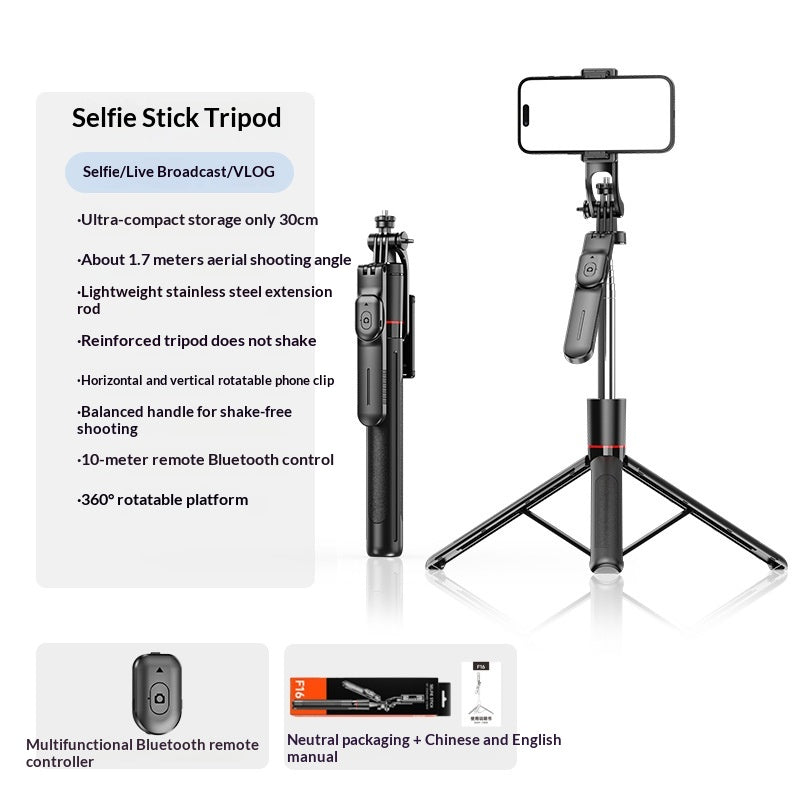 Stabilized extensible Selfie Stick avec Bluetooth Remote pour les photos et le streaming en direct