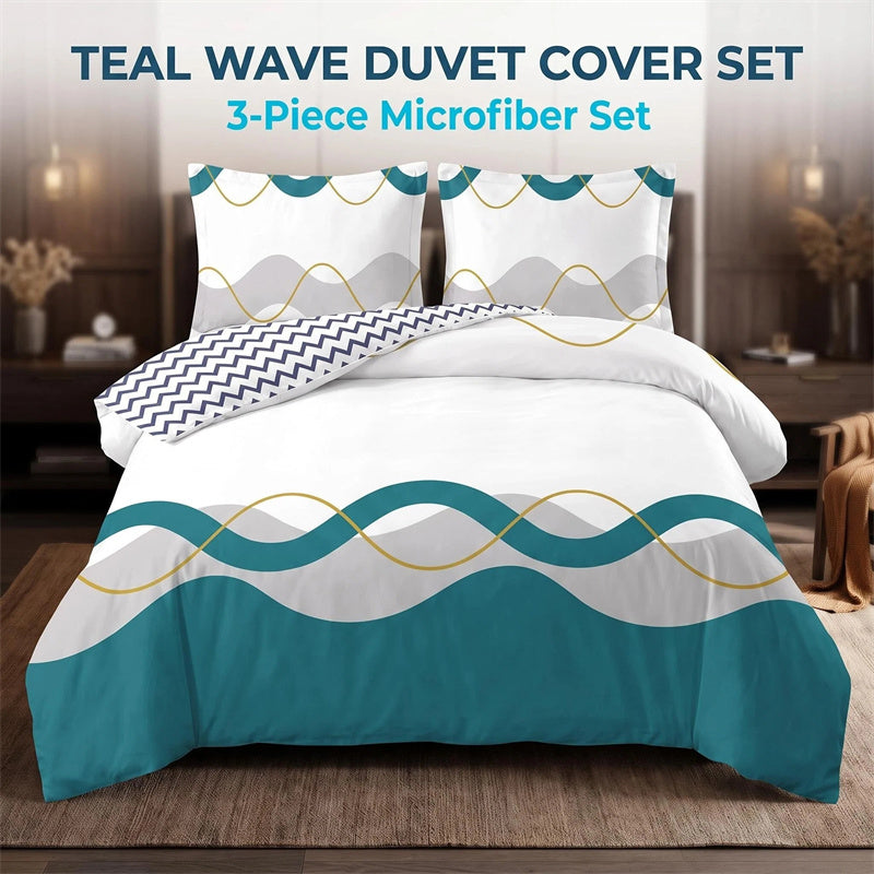 3-Piece Reversible Duvet Cover Set