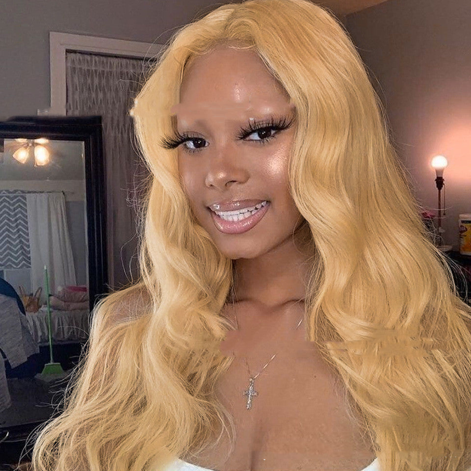 Moyenne Blonde mixte Long cheveux bouclés Fil haute température