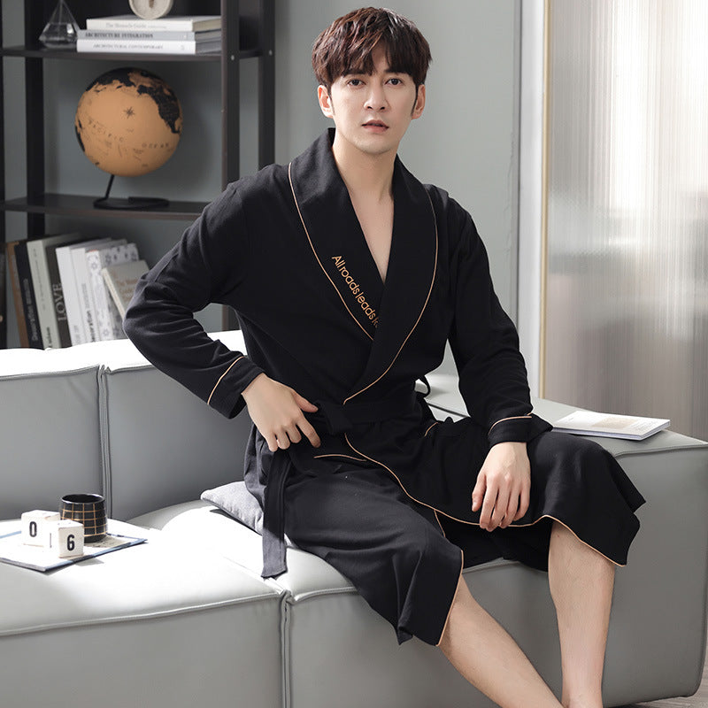 Hommes Automne Hiver Pajama Robe Plus Taille Manche longue