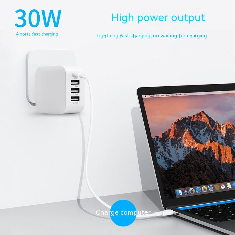 Chargeur de téléphone portable Pd20w Chargeur USB Adaptateur multiports Pse Chargeur 30W