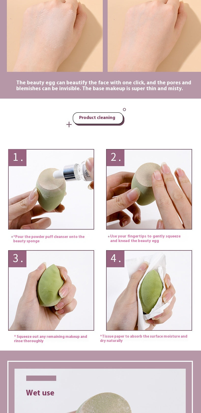 Cosmétiques Puff Puff Coussin Super Soft Smear-proof Beauty Blender Studio Sponge Egg