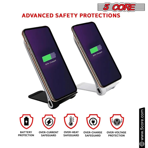 5 Core Wireless Chargeur 10W Max Fast Wireless Charge Pad Verre Paire supérieure Boostcharge Slim